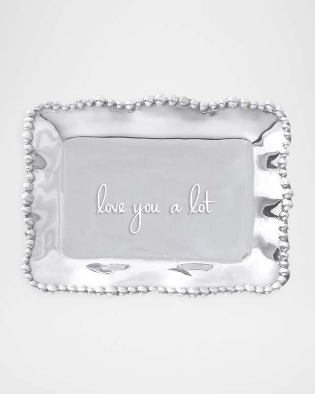 GIFTABLES Organic Pearl Rectangular Engraved Tray - love you a lot